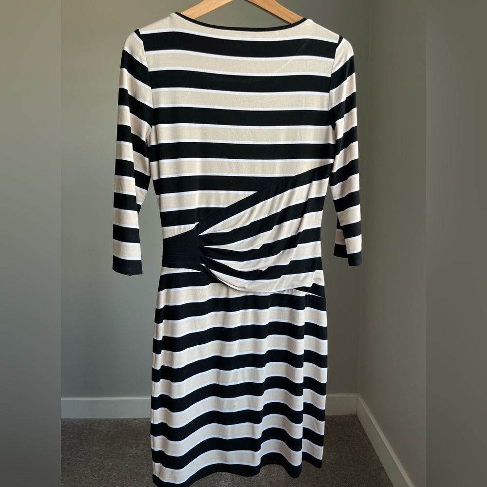 Black, Beige & White striped dress from White House Black Market - Size 4